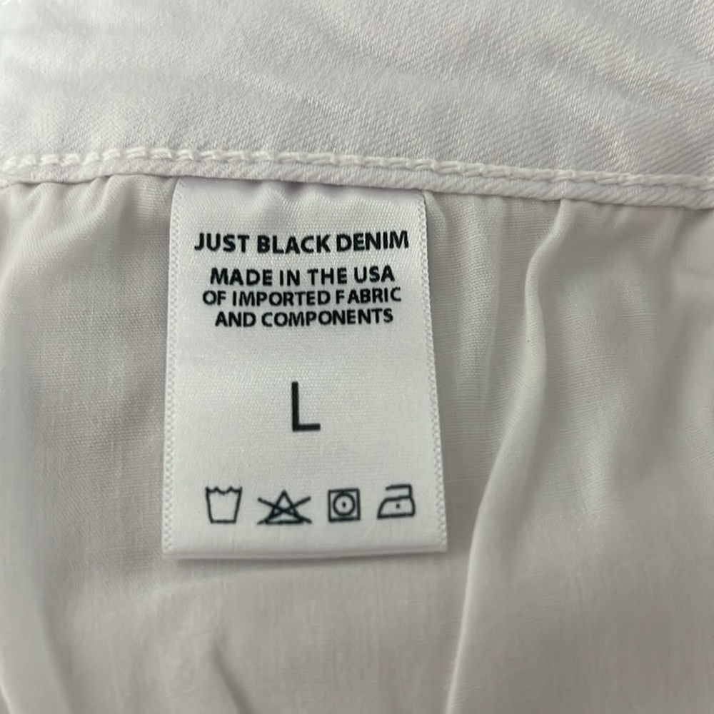 Just Black Denim white denim skirt. Women’s size L - Picture 6 of 9